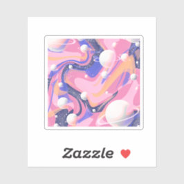 Adesivo Abstrato de espiral espacial exterior rosa e roxa