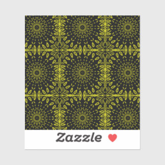 Adesivo Abstrato de girassol Motif - Amarelo a preto