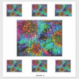 Adesivo Abstrato de Queimaduras Psicodélicas