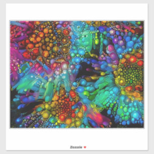 Adesivo Abstrato de Queimaduras Psicodélicas