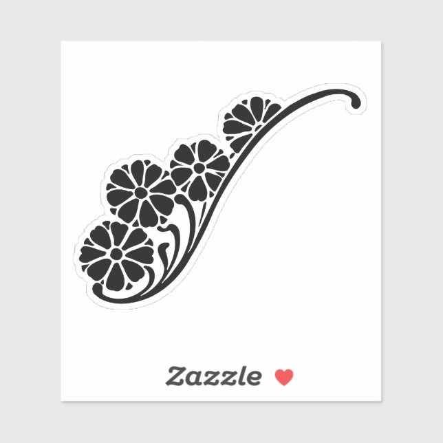 Adesivo abstrato-floral-flor-planta (Folha)