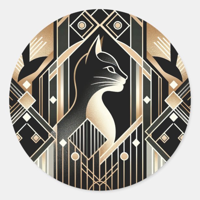 Adesivo Abstrato Gato Preto Decorativo (Frente)