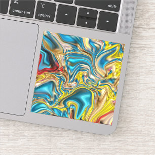 Adesivo abstrato marble espirra azul-azul-turquesa-lacrime