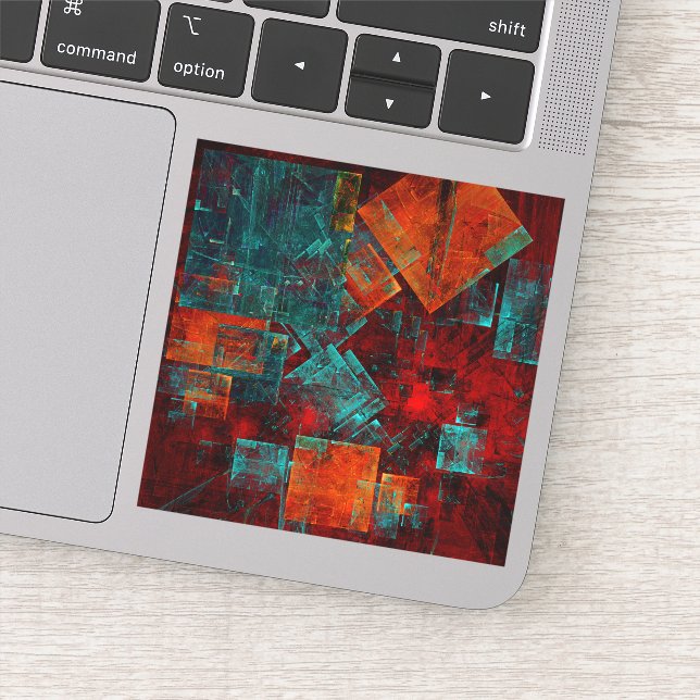 Adesivo Abstrato Moderno Padrão Artístico Legal Colorido (Detalhe)