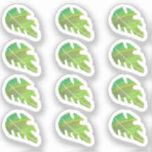 Abstrato Monstera Leaf Liquid Green Sticker Set