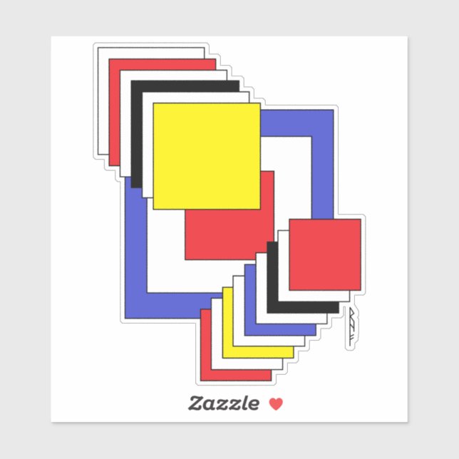 Adesivo Abstrato quadrados (Folha)