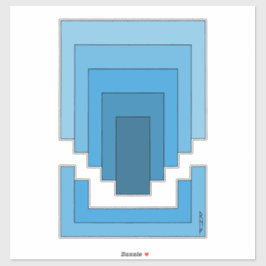 Adesivo Abstrato retangular em azul