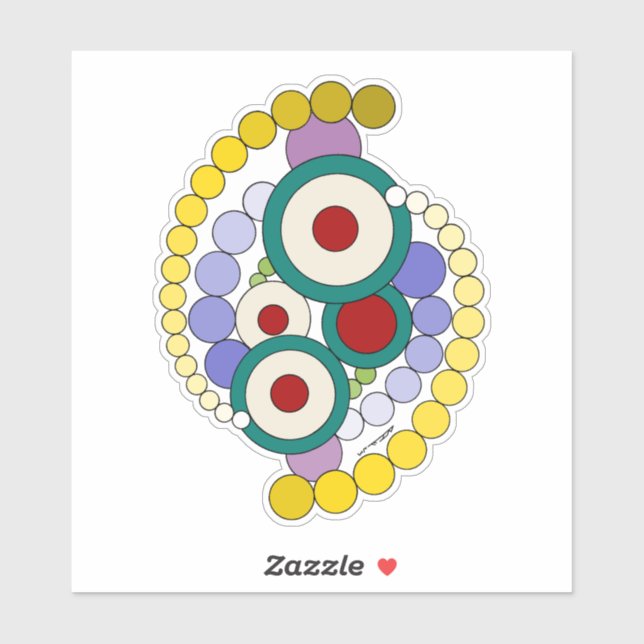 Adesivo Abstrato Trabalho de arte de círculos (Folha)