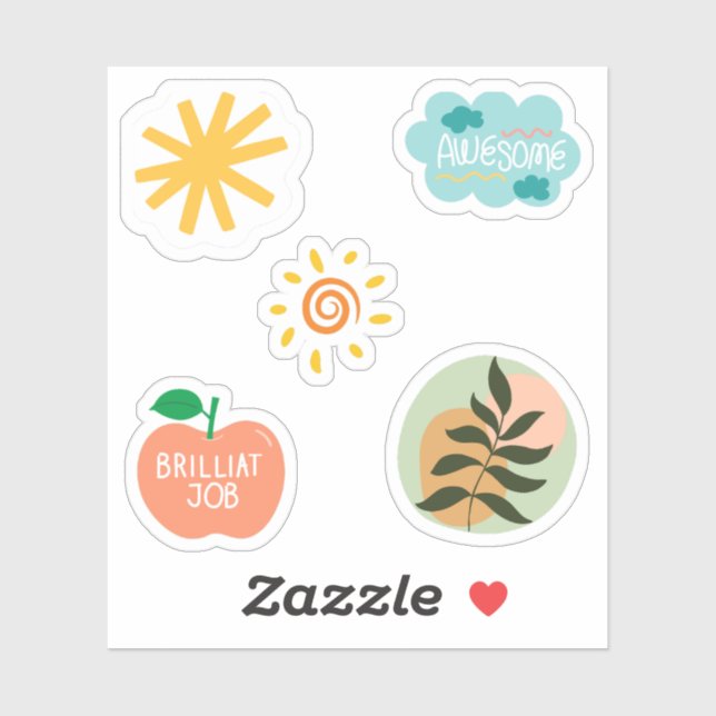 Adesivo abstratos bonito e citações positivas Scrapboobook (Folha)