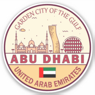 Adesivo Abu Dhabi Emirados Árabes Unidos Skyline Emblem