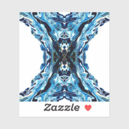 Adesivo Abyss Abstract Navy Blue Gold White Fluid Art