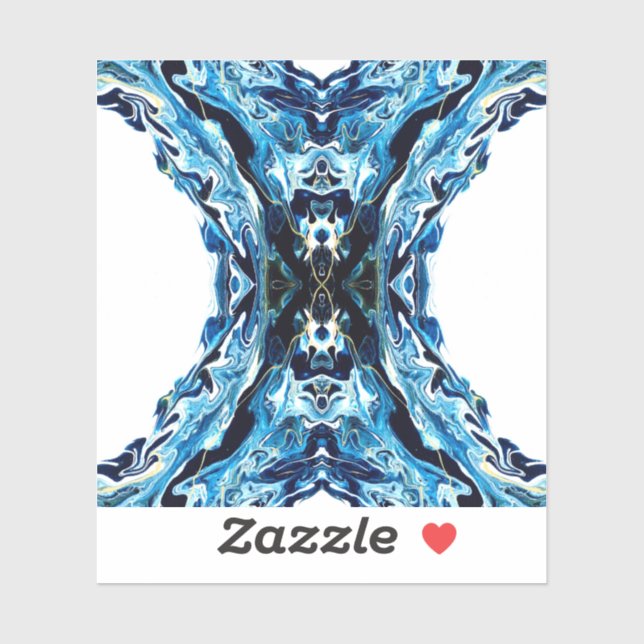 Adesivo Abyss Abstract Navy Blue Gold White Fluid Art (Folha)