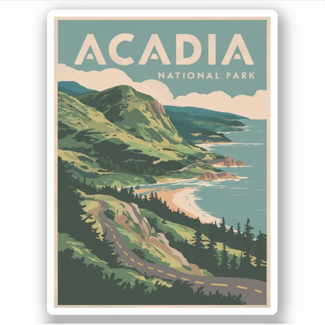 Adesivo Acadia National Park Coastline (Frente)