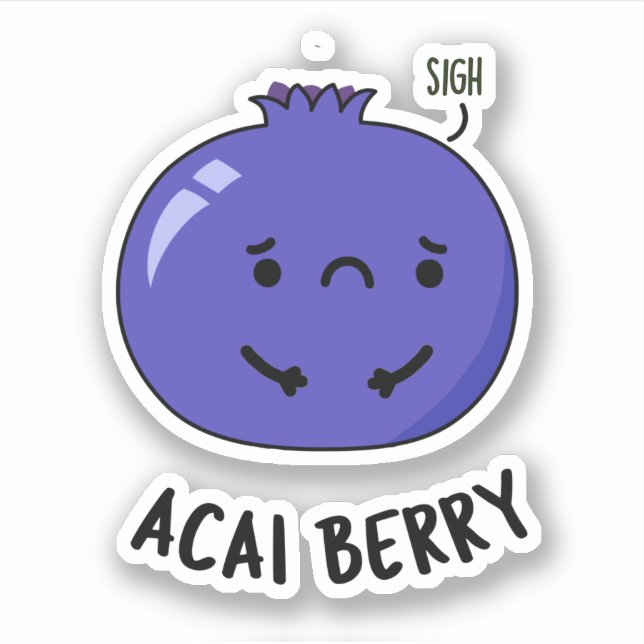 Adesivo Acai Berry Funny Fruta Pun (Frente)