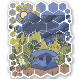 Adesivo Acampamento de tendas nas montanhas