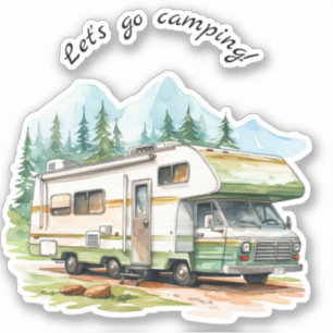 Adesivo Acampamento de vamos Go Retro RV Camper