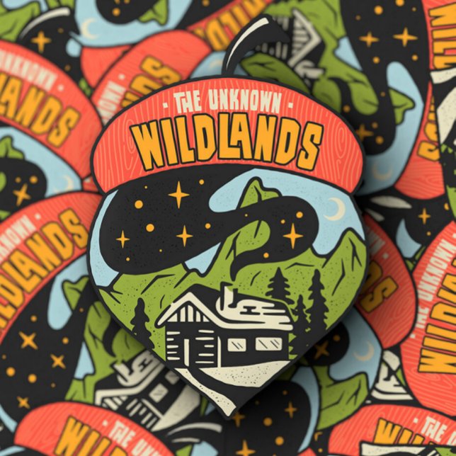 Adesivo Acampamento desconhecido das terras selvagens | Au (The Unknown Wild lands Camping Sticker by PiggyPrint Stickers.)