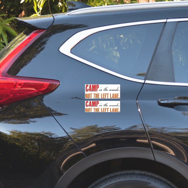 Adesivo Acampamento na floresta não na esquerda (Verso do carro )