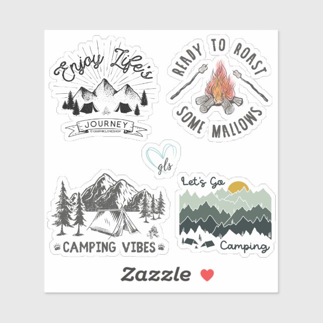 Adesivo Acampamento Wilderness Sticker Pack GraphicLoveSho (Folha)