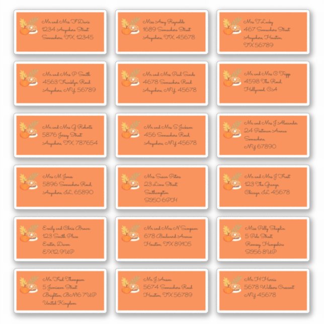 Adesivo Ação de Graças 18 Nome do Destinatário Individual  (Frente)