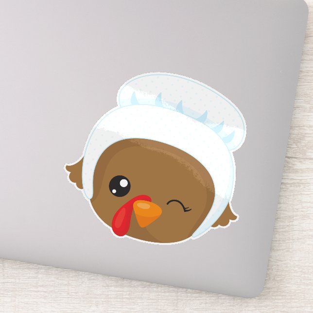 Adesivo Ação de Graças à Turquia, Turquia Marrom, Bonnet P (Detalhe)