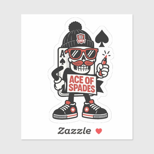 Adesivo Ace de Spades Street Mascot - Pro Grind Edition (Folha)