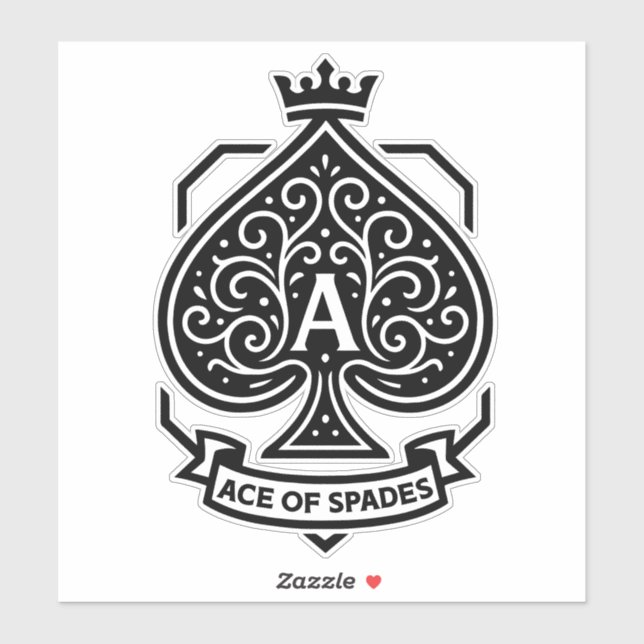 Adesivo Ace of Spades Crest — Filigre Crowado (Folha)
