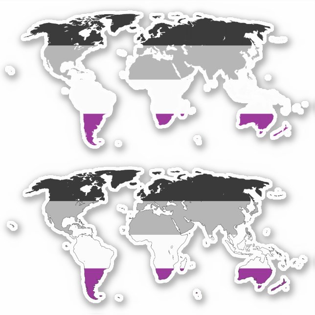 Adesivo Ace Pride - Mapa do World Sticker (Frente)