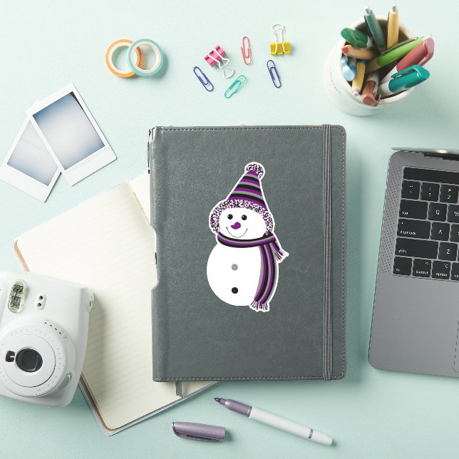 Adesivo Ace Pride Snowman Snowper Cinza Púrpura Branco (Capa para iPad)