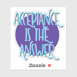 Adesivo Aceitação É O Slogan Recuperação De Resposta