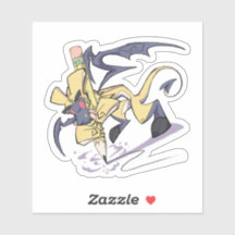 Acenda o vinil do dragão de lápis