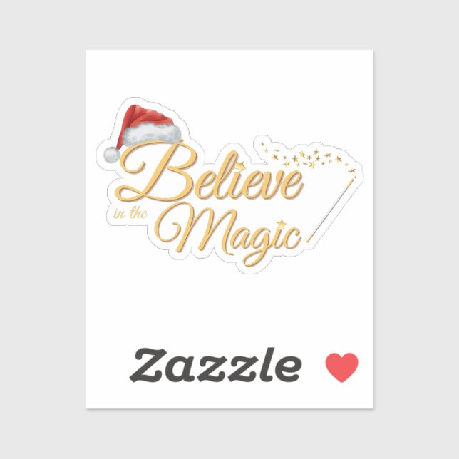 Adesivo Acredite no Design de Feriado Mágico (Folha)