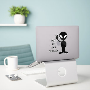 Adesivo adereço de laptop alienígena fora deste mundo