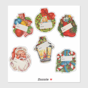 Adesivo Adesivos/ Marcadores de Presente de Natal Vintage