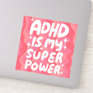 Adesivo ADHD É A MINHA SUBPOTÊNCIA DIVERTIDA Cartas Colori