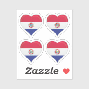Adesivo adhesivo de orgulho da bandeira do amor do Paragua