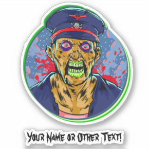 Adesivo Adicionar Nome, Capitão Pirata Zangado Sticker de 