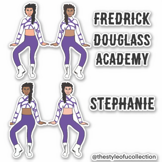 Adesivo Adicionar Nomes Maiorette / Dancer Stickers Roxo B (Frente)