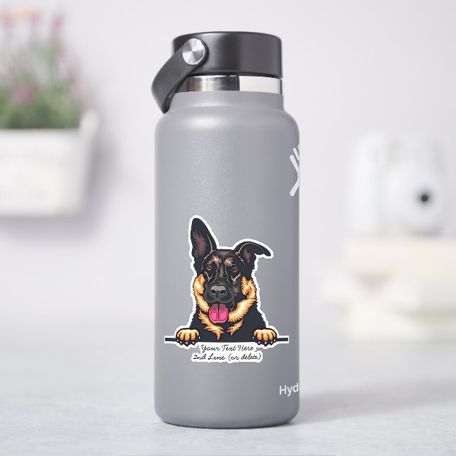 Adesivo Adicionar texto de nome, German shepherd Dog Stick (HidroFlask)