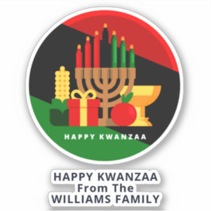Adesivo Adicionar Texto de Nome, Velas do Kwanzaa Oferecem