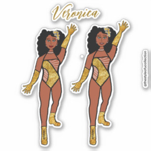Adesivo Adicionar um nome Dancer Sticker Dourado e Ouros A