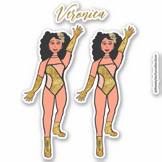 Adesivo Adicionar um nome Dancer Sticker Dourado e Ouros B (Frente)
