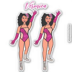 Adesivo Adicionar um nome Dancer Sticker Fuchsia & Diamant