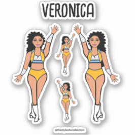 Adesivo Adicionar um nome Dancer Stickers Light Blue / Yel