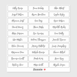 Adesivo Adicione de nomes de convidados modernos e transpa
