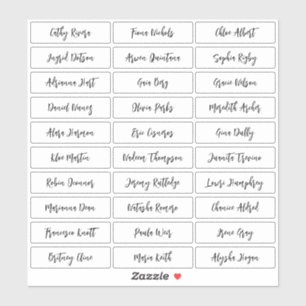 Adesivo Adicione de nomes de convidados modernos e transpa