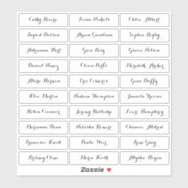 Adesivo Adicione de nomes de convidados modernos e transpa