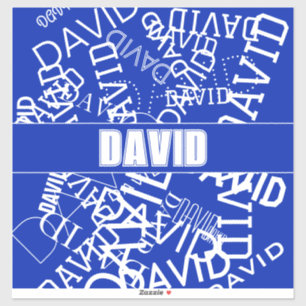 Adesivo Adicione qualquer nome, nome colagem em azul e bra