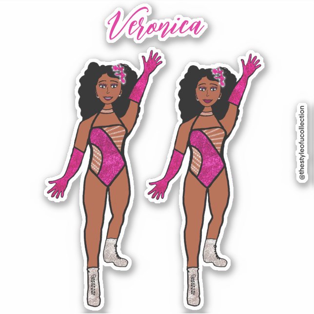 Adesivo Adicione um nome Dancer Sticker Fuchsia & Diamante (Frente)