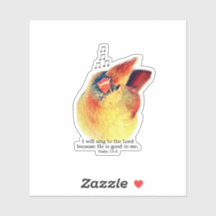 Adorable Mama Cardinal Singing Praises Bible Verse